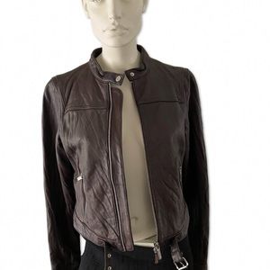 Michael Kors Cropped Leather Jacket